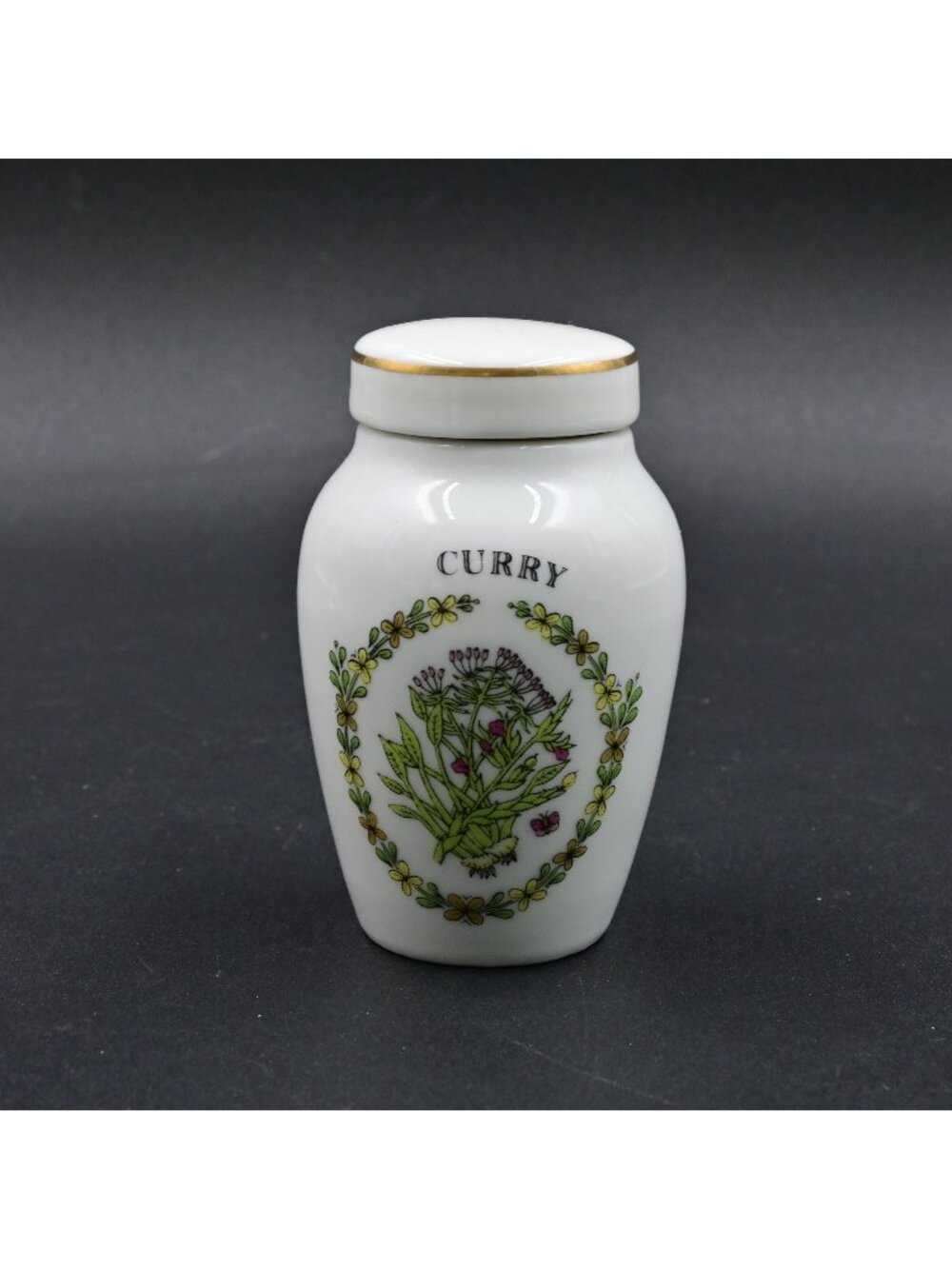 Franklin Mint Gloria Vanderbilt Curry Spice Jar Vintage 1985 Porcelain